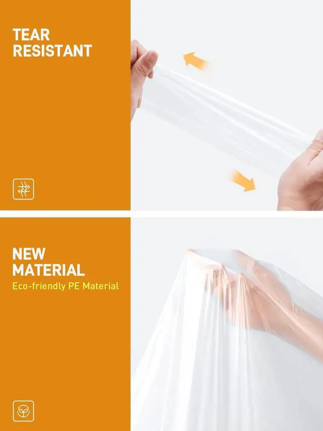 Alt view image 5 of 6 - Disposable Rain Ponchos Emergency Clear Poncho (4 pack, Clear)