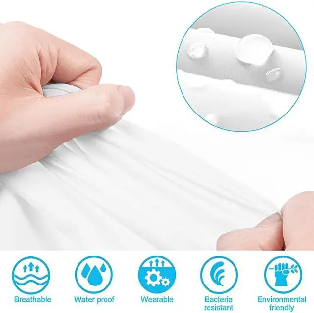 Alt view image 4 of 7 - Rain Coat Poncho for Adult, 2 Pack Women Men Reusable Raincoats Emergency with Hood and Drawstring (White+White)
