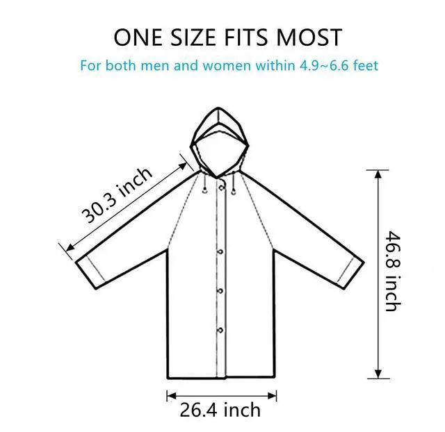 Alt view image 2 of 5 - Rain Poncho Raincoats for Adult Reusable - 2-5 Pack EVA Waterproof Rain Coat with Hood, Rain Gear for Men Women (Blue+Purple)