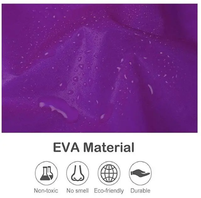 Alt view image 5 of 7 - Rain Ponchos for Adults Reusable, 2 Pack Raincoat for Women Men, Waterproof Rain Coat Gear with Hood Drawstring (US, Alpha, One Size, Regular, Regular, Purple x2)