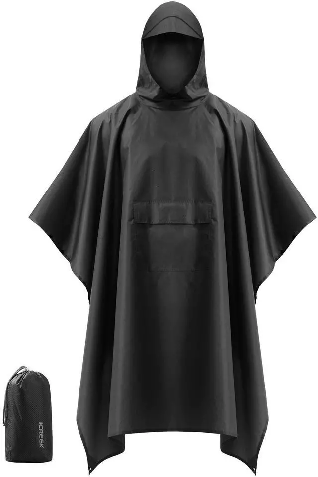 Main image of Rain Poncho Packable Waterproof Unisex Raincoat with Pocket | 3 in 1 Functional, Lightweight, Reusable, Compact and Portable, Storage Pouch for Hiking, Camping, Outdoor
