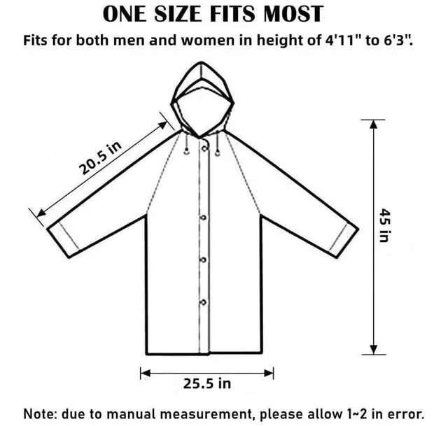 Alt view image 5 of 7 - Rain Ponchos for Adults, Reusable EVA Rain Coats Waterproof Hooded Rain Jackets Rainwear for Women Men, Pack of 2