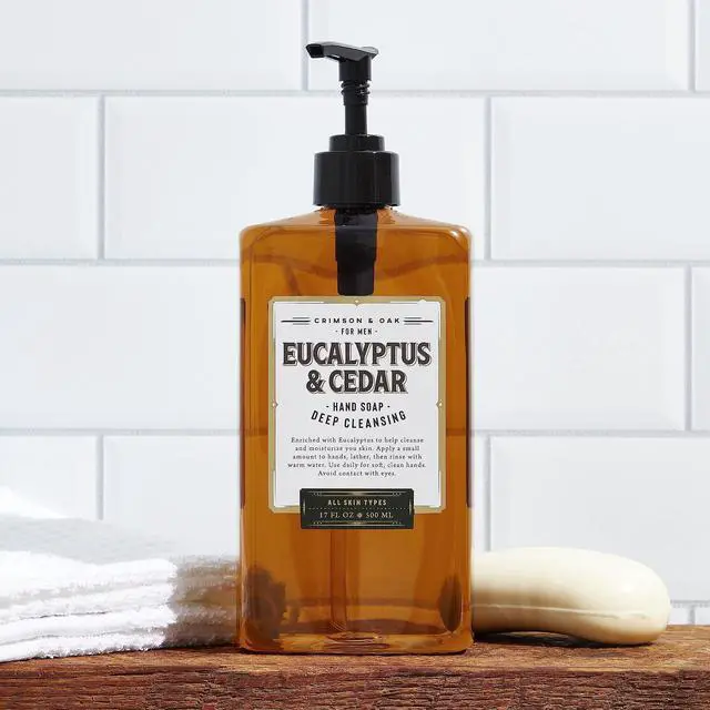 Alt view image 3 of 5 - Crimson & Oak Men's Deep Cleansing Hand Soap with Pump Dispenser, 17 Fl Oz (Pack of 1), Eucalyptus & Cedar
