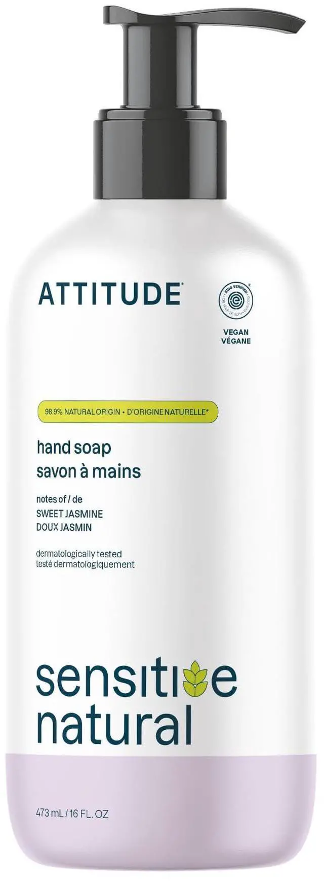 Main image of Hand Soap for Sensitive Skin with Oat, EWG Verified, Dermatologically Tested, Vegan, Sweet Jasmine Scent, 16 Fl Oz