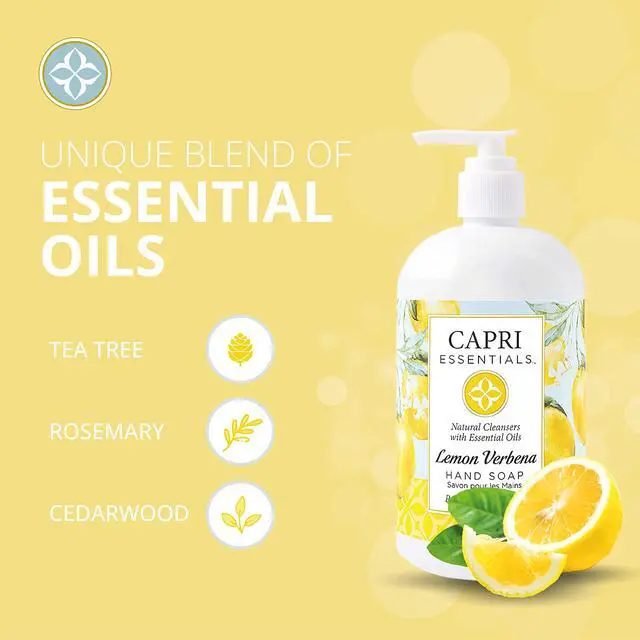 Alt view image 2 of 7 - Hand Soap Liquid, Natural Household Cleaning Supplies, Gentle Plant Based Aromatic Hand Wash with a Blend of Essential Oils, Removes Dirt & Grime, Lemon Verbena Scent, 16 FL Oz
