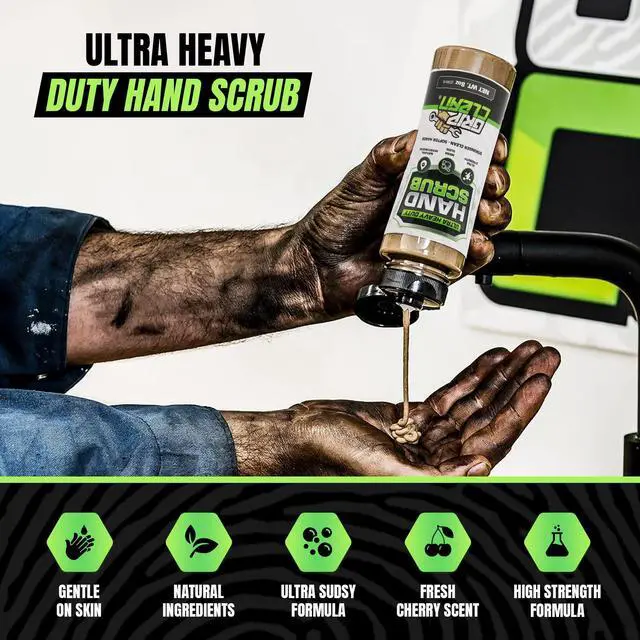 Alt view image 5 of 7 - Ultra Heavy Duty Hand Cleaner for Mechanics Walnut Shell & Clay-Infused Technology Removes Grease, Oil & Paint Pro-Grade Industrial Hand Soap with Cherry Scent - 8 Fl Oz