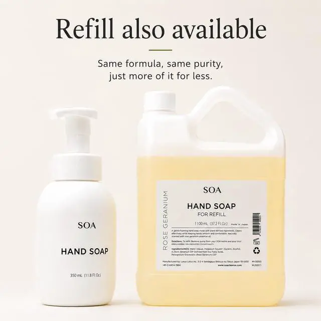 Alt view image 7 of 7 - Foaming Hand Soap, Rose Geranium Essential Oil, Plant-Based Gentle Cleanser for Sensitive Skin, Vegan & Naturally Scented, 11.8 fl oz