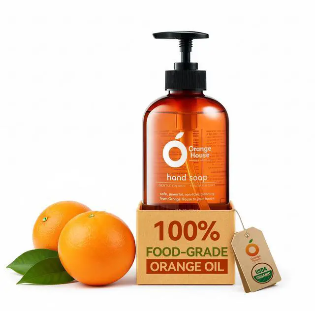 Main image of Natural Liquid Hand Soap, Cold-Pressed Orange Oil, 12 Fl Oz