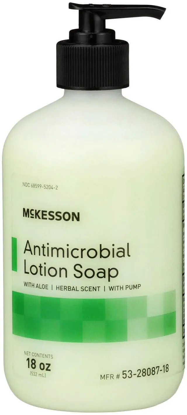 Main image of Antimicrobial Lotion Hand Soap with Aloe, Pump Bottle, 18 oz, 1 ct