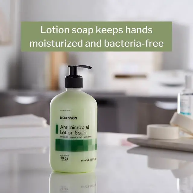 Alt view image 2 of 5 - Antimicrobial Lotion Hand Soap with Aloe, Pump Bottle, 18 oz, 1 ct