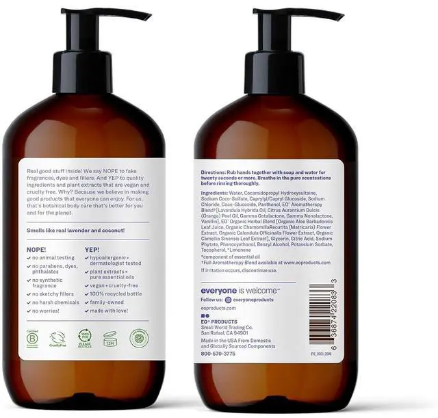 Alt view image 2 of 7 - Everyone Liquid Hand Soap, 12.75 Ounce (Pack of 1), Lavender and Coconut, Made with Essential Oils for Kitchen and Bathroom