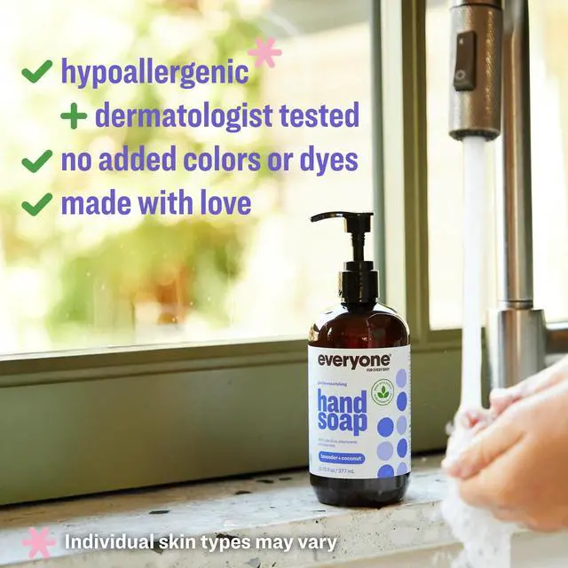 Alt view image 3 of 7 - Everyone Liquid Hand Soap, 12.75 Ounce (Pack of 1), Lavender and Coconut, Made with Essential Oils for Kitchen and Bathroom