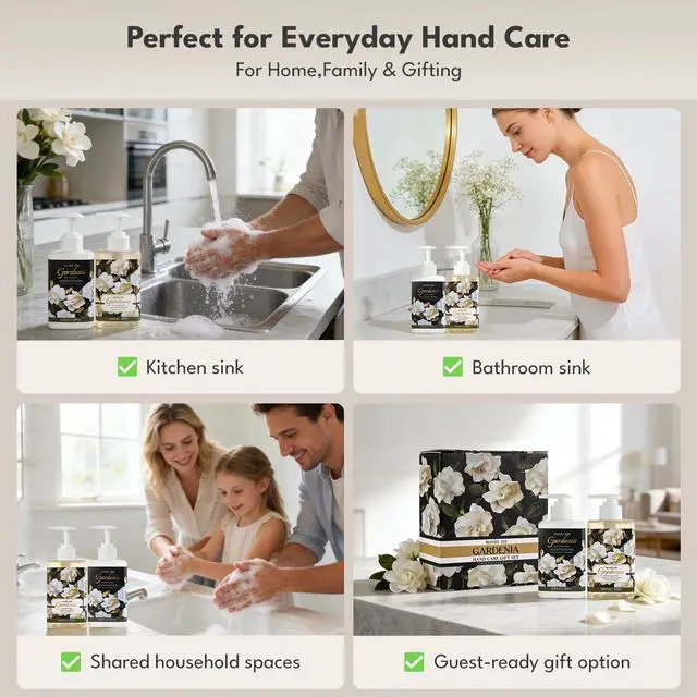 Alt view image 5 of 7 - Gardenia Scent Foaming Hand Soap and Lotion - 320ml / 10.8 Fl Oz Each - Floral and Creamy Hand Care - Part of Luxury Bath & Body Gift Set