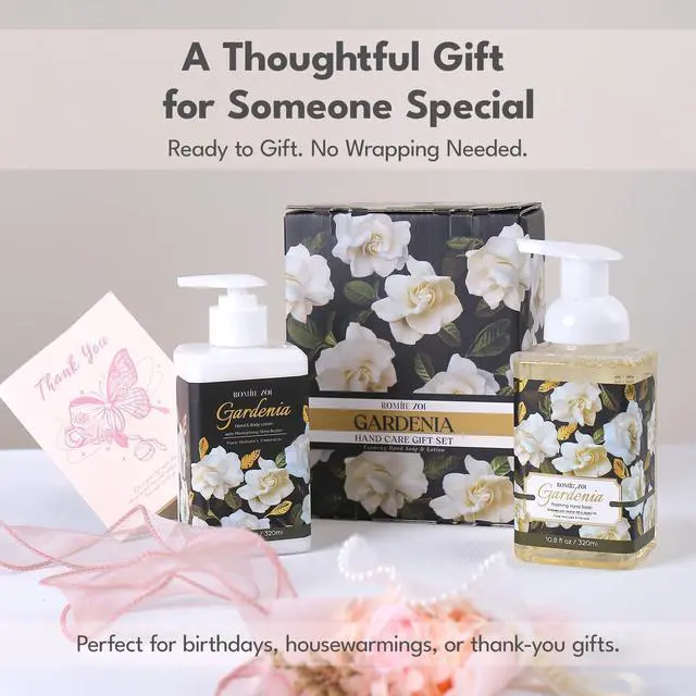 Alt view image 7 of 7 - Gardenia Scent Foaming Hand Soap and Lotion - 320ml / 10.8 Fl Oz Each - Floral and Creamy Hand Care - Part of Luxury Bath & Body Gift Set