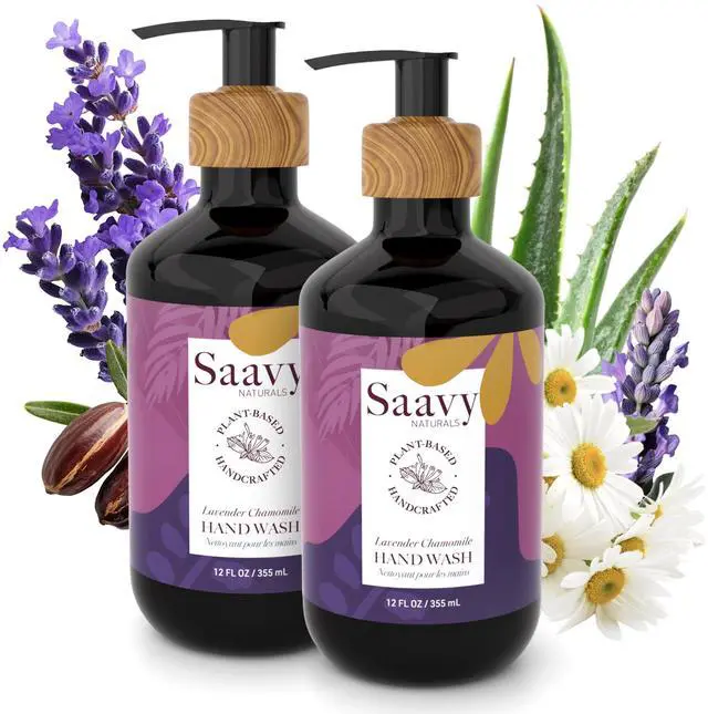Main image of Hand Wash Plant-Based Liquid Hand Soap with Aloe Vera, Shea Butter & Essential Oils Sulfate-Free, Moisturizing, Food-Grade Ingredients Lavender Chamomile 12 fl oz, 2 pack