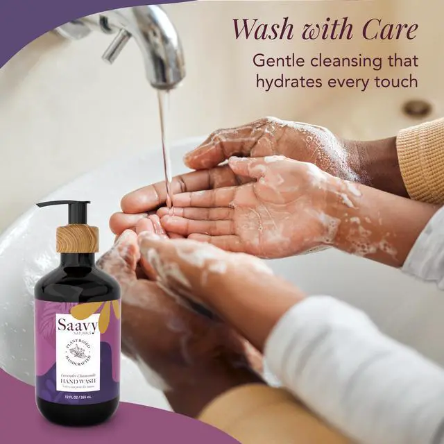 Alt view image 2 of 7 - Hand Wash Plant-Based Liquid Hand Soap with Aloe Vera, Shea Butter & Essential Oils Sulfate-Free, Moisturizing, Food-Grade Ingredients Lavender Chamomile 12 fl oz, 2 pack