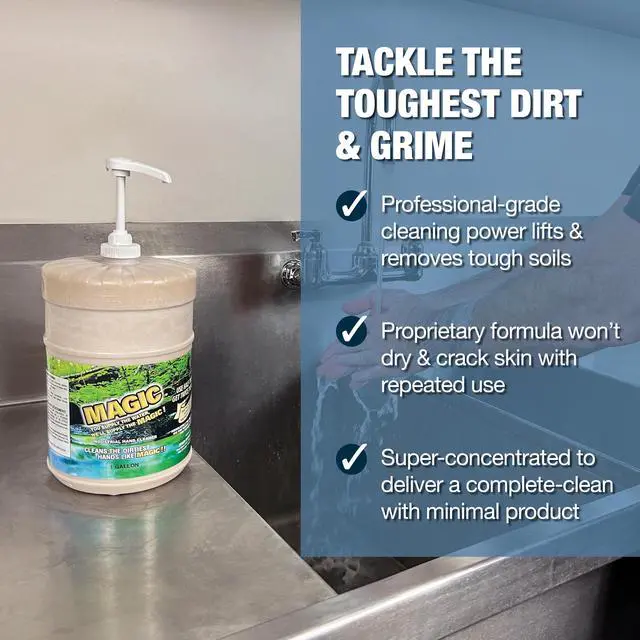 Alt view image 3 of 6 - Magic Hand Soap - Industrial Hand Cleaner for Auto Mechanics | Shop Soap | Walnut Shell Scrubbers to Remove Grease, Oil, Ink & Paint | Moisturizing Ingredients | 400 ml (1 Pack)
