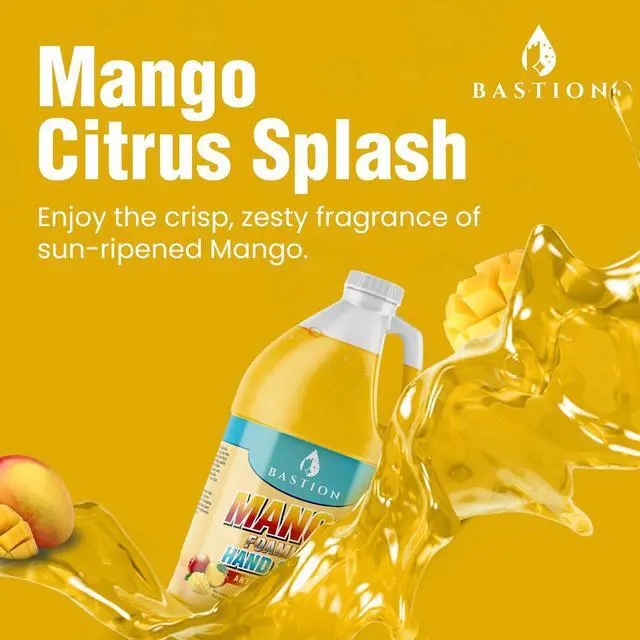 Alt view image 3 of 7 - Bastion Antibacterial Hand Soap - Mango Foaming Hand Wash - 1/2 Gallon (64 oz.) Bulk. Refill Jug. Mango Scented. Non-toxic