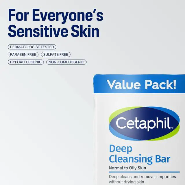 Alt view image 6 of 7 - Deep Cleansing Face & Body Bar Soap, Sensitive Skin Care, 3 ct