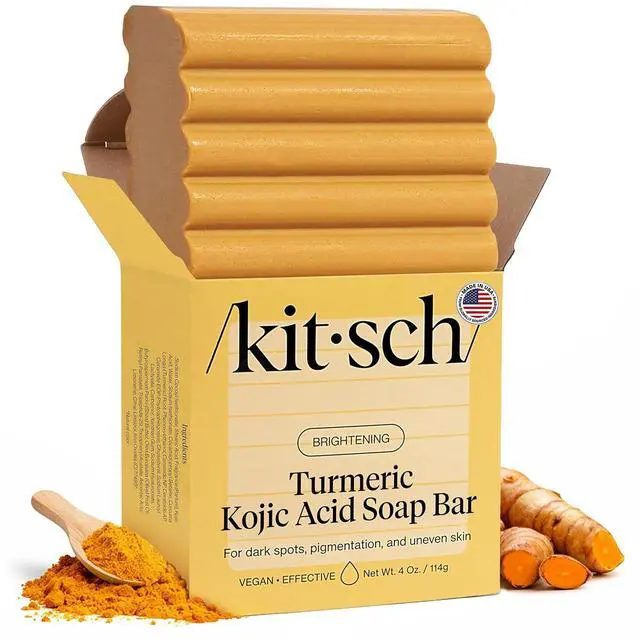 Main image of Kojic Acid Soap Turmeric Soap Bar Made in USA, 4 oz