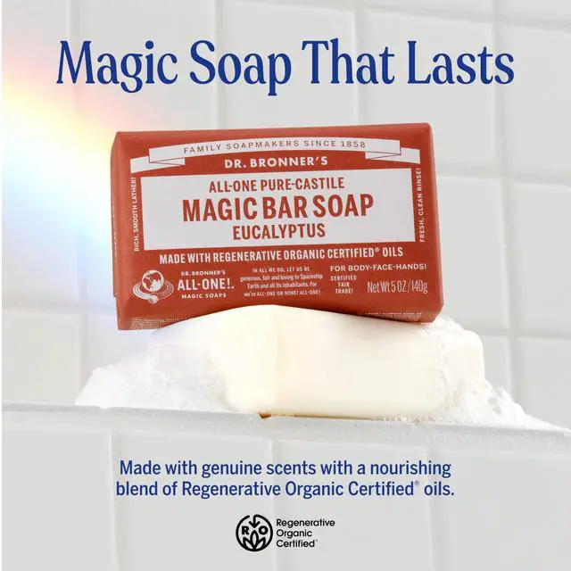 Alt view image 2 of 7 - Pure-Magic Bar Soaps - Made with Regenerative Organic Certified Oils - For Face, Body, Hair- Vegan Soap Bars for Men & Women - Eucalyptus 2 pack, 5 oz