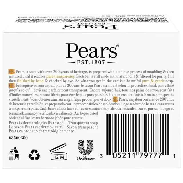 Alt view image 2 of 7 - Soap, Pure & Gentle with Natural Oils, 3-Pack Transparent Amber Glycerin Soap for Pampered, Glowing Skin, 3.53 Oz Ea