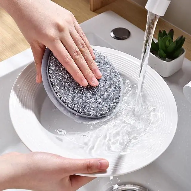 Alt view image 3 of 7 - 6pcs Wire Dishwashing Rag, Upgraded Multifuctional Wire Dishwashing Rags for Wet and Dry - Non-Scratch Wire Dishwashing Rags