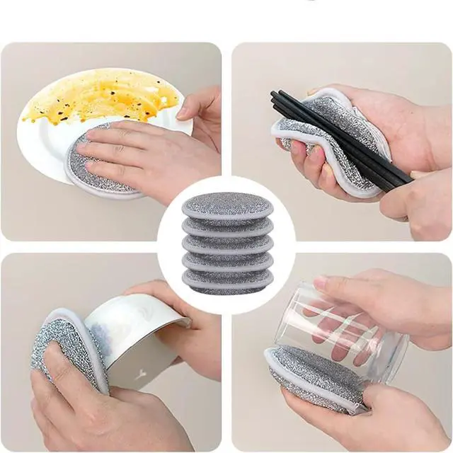Alt view image 7 of 7 - 6pcs Wire Dishwashing Rag, Upgraded Multifuctional Wire Dishwashing Rags for Wet and Dry - Non-Scratch Wire Dishwashing Rags
