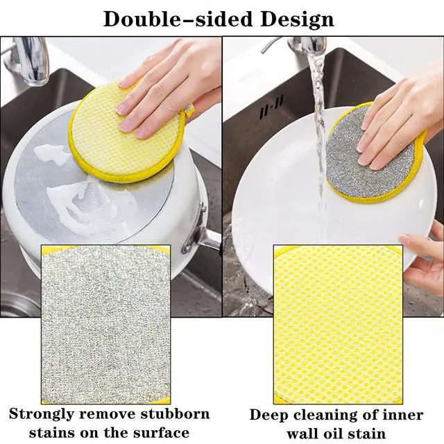 Alt view image 5 of 7 - Multipurpose Wire Dishwashing Rag, 5 PCS Dishwashing Sponge