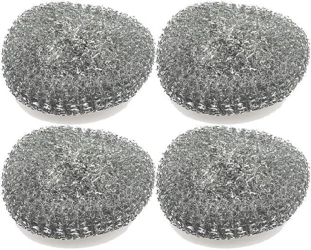 Main image of Kitchen Stainless Steel Wire Sponge for Pans - Pack of 4 - Metal Scrubbers for Dish Cleaning - Scrubber for Pots Scouting Pad