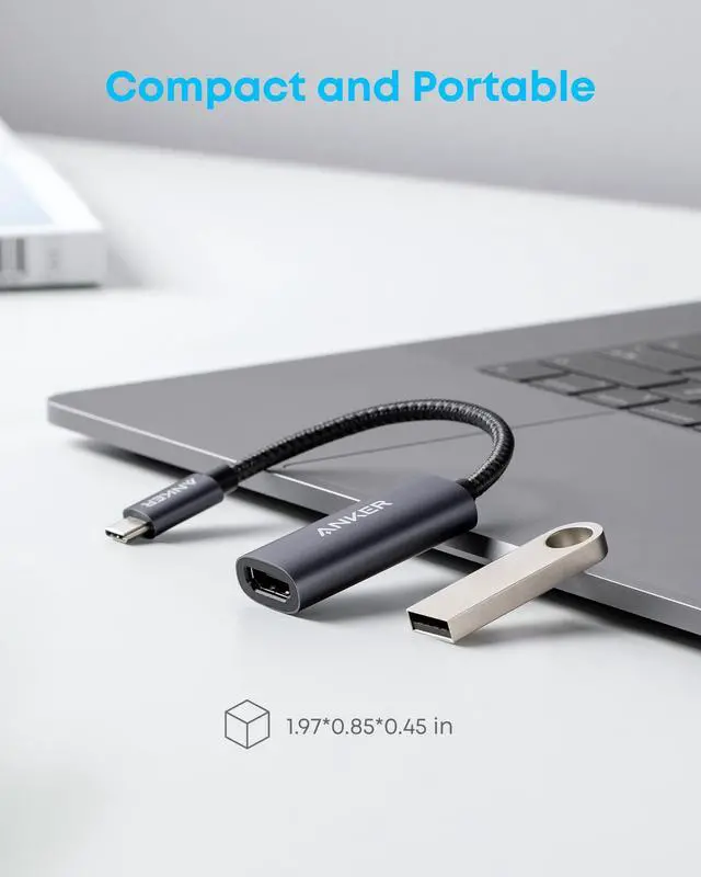 Alt view image 6 of 7 - USB C to HDMI Adapter (4K@60Hz), 310 USB-C Adapter (4K HDMI), for MacBook Pro, MacBook Air, iPad Pro, Pixelbook, XPS, Galaxy, and More(Compatible with Thunderbolt 3 Ports)