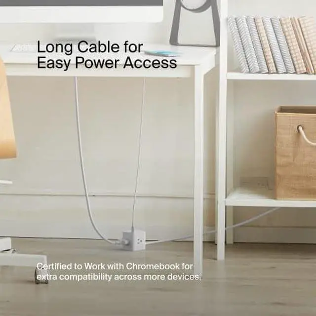 Alt view image 5 of 7 - 6-Outlet Power Cube w/ 3 AC Outlets, 3 USB-A Ports, & 5ft Sturdy Extension Cord - Convenient Compact Cube for Home, Office, Travel, Desktop, & Phone Charger - 4.5 Amps | 4.5 Amp rating,