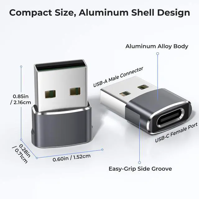 Alt view image 5 of 7 - USB to USB C Adapter,USBC Female to USB A Male Charger Adapter | Type C Converter for iPhone 17 17e Pro Max,16 15,Apple Watch iWatch S11 S10 SE,AirPods 3,iPad mini Air,Samsung Galaxy S25 S26