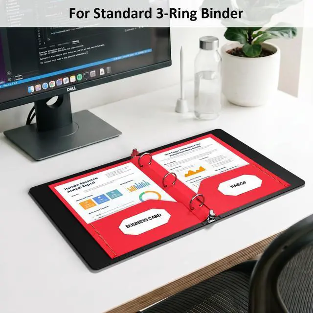 Alt view image 5 of 7 - 6 Pack Plastic Folders with Pockets 3 Hole Punched, Folders 3 Ring Binder | Heavy Duty Pocket Folders, 2 Pocket File Folder, for Letter Size Paper, 6 Assorted Color, for Documents, Office, School