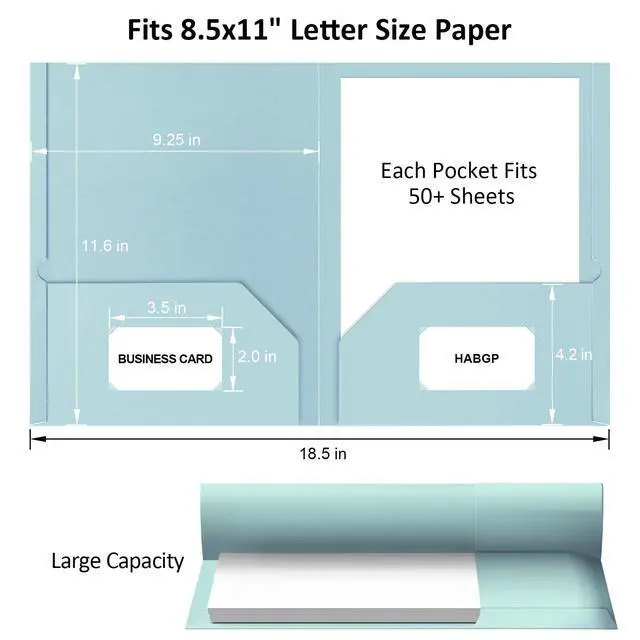 Alt view image 3 of 7 - 5 Pack Folders with Pockets, 5 Pastel Sweet Colors Paper Pocket Folders | Heavy Duty File Folders, with Business Card Slot, 2 Pocket Folder, for School Office, Letter Size