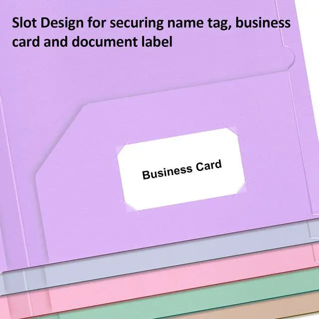 Alt view image 4 of 7 - 5 Pack Folders with Pockets, 5 Pastel Sweet Colors Paper Pocket Folders | Heavy Duty File Folders, with Business Card Slot, 2 Pocket Folder, for School Office, Letter Size