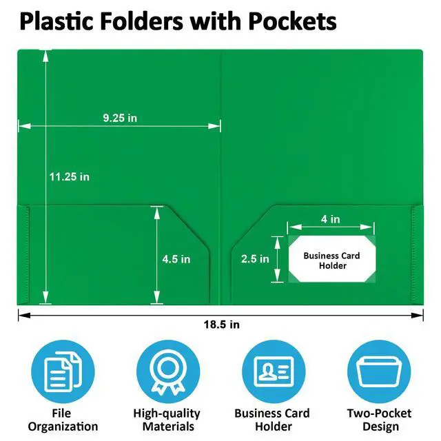 Alt view image 6 of 7 - Plastic Pocket Folders, 6 Assorted Colors Folders with Pockets Letter Size | Heavy Duty, Pocket Folders, Letter Size, Document, File Folders, Back to School, Office, Filing Supplies