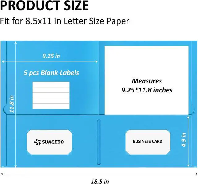 Alt view image 2 of 7 - 2 Pocket Folders, 5 Pack Folders with Pockets, Textured Paper File Folders | Fit Letter Size Paper, 5 Assorted Colors for Office, Home, Business, Back to School Supplies