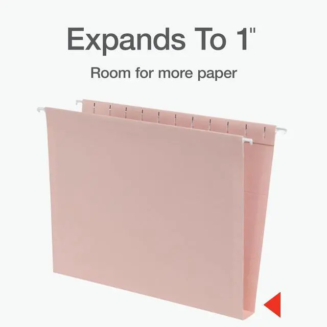 Alt view image 6 of 7 - Hanging File Folders, 25 Pack, Letter Size (8.5" x 11"), Assorted Colors: Khaki, Peach, Light Blue, Light Green, 5 Tab Positions, Reinforced, Includes Tabs and Inserts, Durable Hanging Files