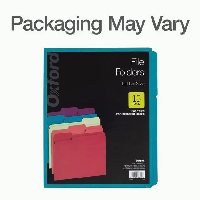 Alt view image 7 of 7 - Colored File Folders, 15 Pack, 3 Tabs, 5 Bright Colors, Letter Size (8.5" x 11"), Color-Coding for School, Office & Home Document Organization