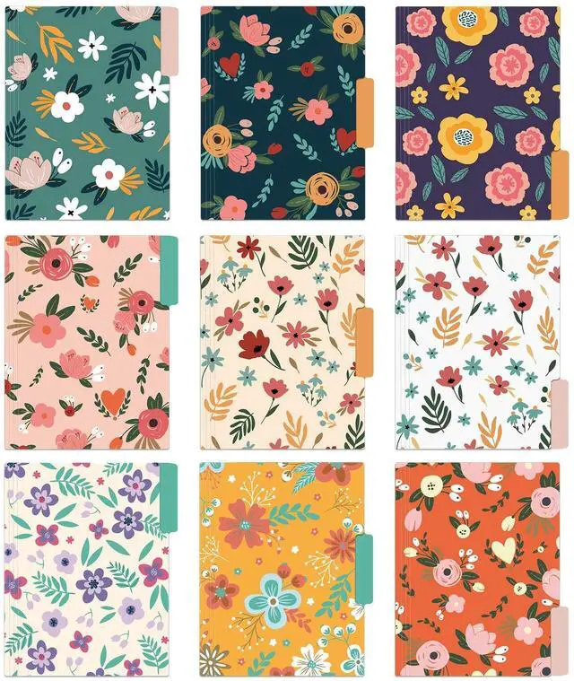 Alt view image 3 of 6 - 18 Pack Decorative File Folders Floral Folders Cute File Folder, Letter Size Colored File Folders,1/3-Cut Tabs, 9.6 x 11.6 Inches, for Office, School, Home