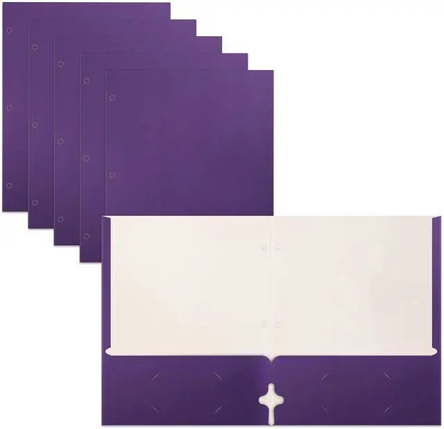 Main image of Office Products Two Pocket Portfolio Folders, 50-Pack, Purple, Letter Size Paper Folders, 50 Pieces, Purple