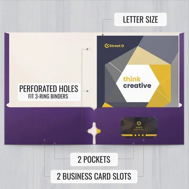 Alt view image 2 of 7 - Office Products Two Pocket Portfolio Folders, 50-Pack, Purple, Letter Size Paper Folders, 50 Pieces, Purple