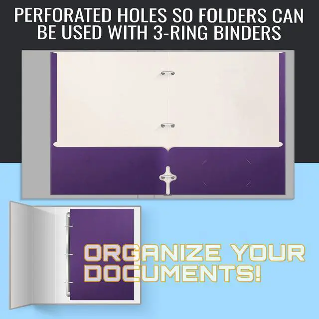 Alt view image 5 of 7 - Office Products Two Pocket Portfolio Folders, 50-Pack, Purple, Letter Size Paper Folders, 50 Pieces, Purple