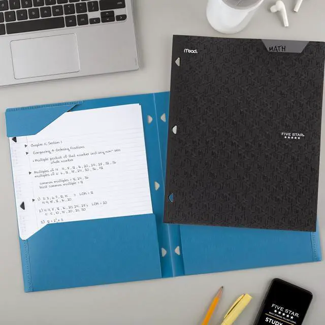 Alt view image 7 of 7 - 2-Pocket Folder, Plastic Folder with Stay-Put Tabs, Fits 3-Ring Binder, Holds 8-1/2" x 11" Paper, Tidewater Blue (333420H-ECM)