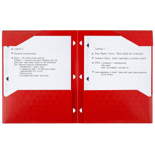 Alt view image 3 of 7 - 2-Pocket Folder, Plastic Folder with Stay-Put Tabs, Fits 3-Ring Binder, Holds 8-1/2" x 11" Paper, Fire Red (333420D-ECM)
