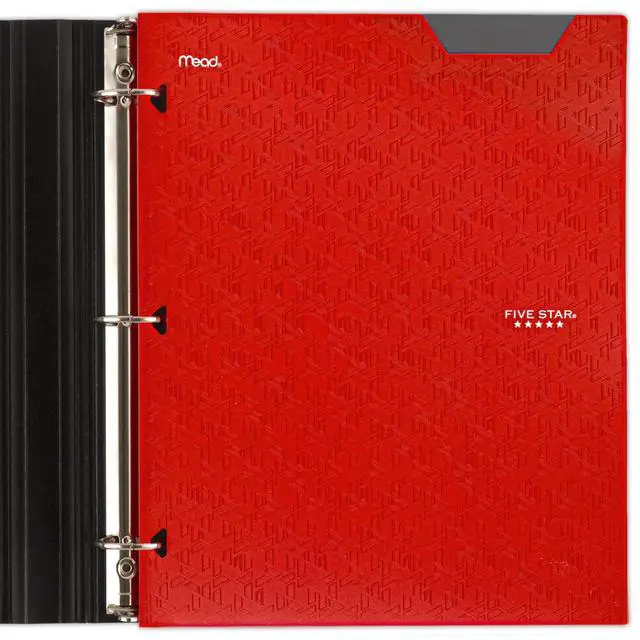 Alt view image 5 of 7 - 2-Pocket Folder, Plastic Folder with Stay-Put Tabs, Fits 3-Ring Binder, Holds 8-1/2" x 11" Paper, Fire Red (333420D-ECM)