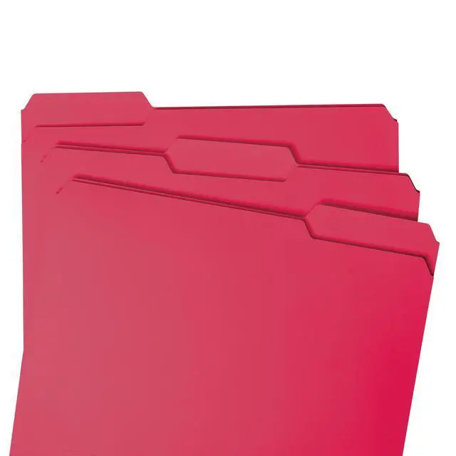 Alt view image 4 of 7 - File Folder, 1/3-Cut Tab, Assorted Positions, Letter Size, Red, Value Filing Products, 100 per Box