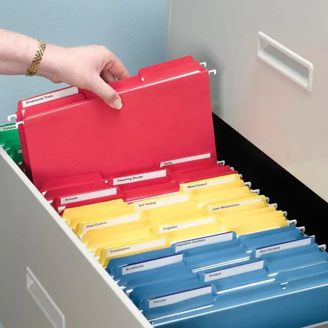 Alt view image 7 of 7 - File Folder, 1/3-Cut Tab, Assorted Positions, Letter Size, Red, Value Filing Products, 100 per Box