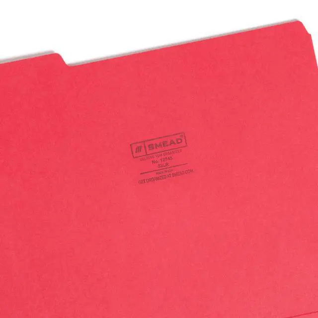 Alt view image 3 of 7 - File Folder, 1/3-Cut Tab, Assorted Positions, Letter Size, Red, Value Filing Products, 100 per Box